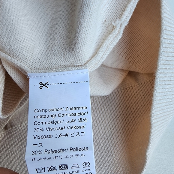 Dazy Mens Cream Ivory Stretch Rayon Sweater Relaxed Crew Neck Sz S - Picture 6 of 8